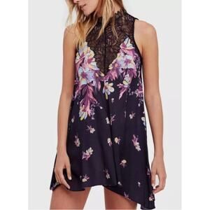 Free People Black Floral Mini Dress
